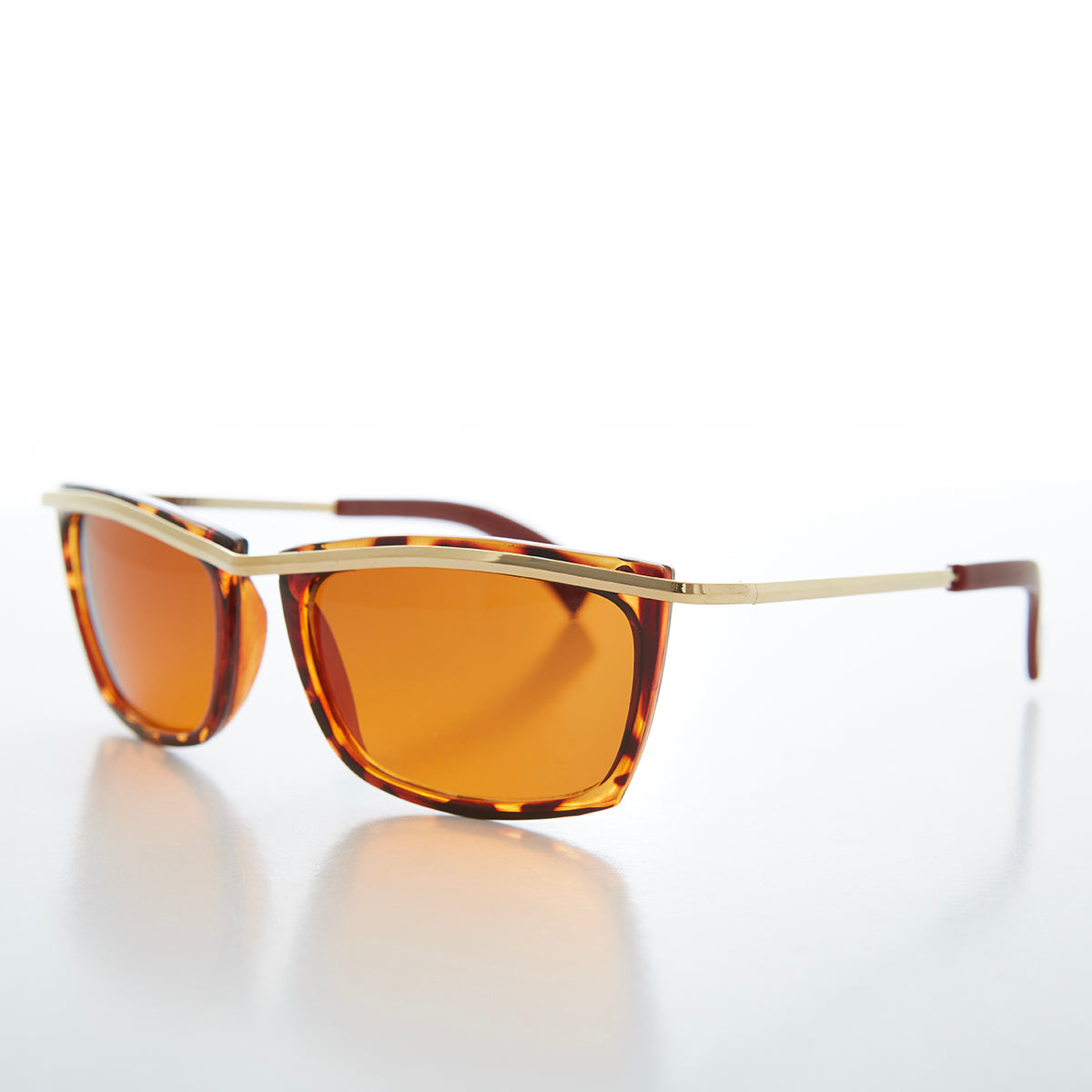 Rectangular Sunglasses with Orange Lens - Weil