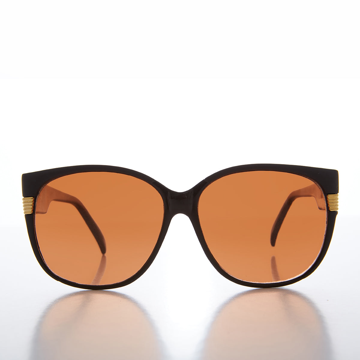 Women's Large Vintage Sunglass With Copper Lens - Frieda