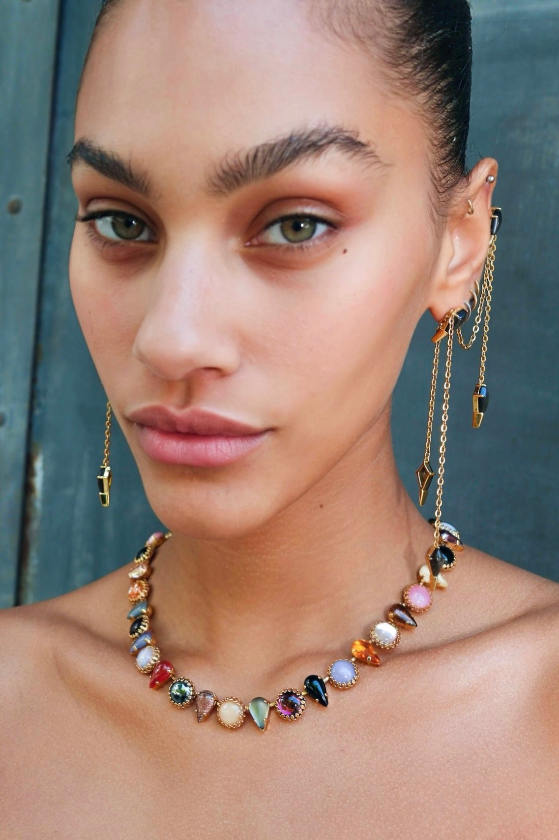 Layering Choker in Punk Rocks (Gold)