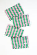 Backordered: Flora Stripe Cocktail Napkins, Set of 4