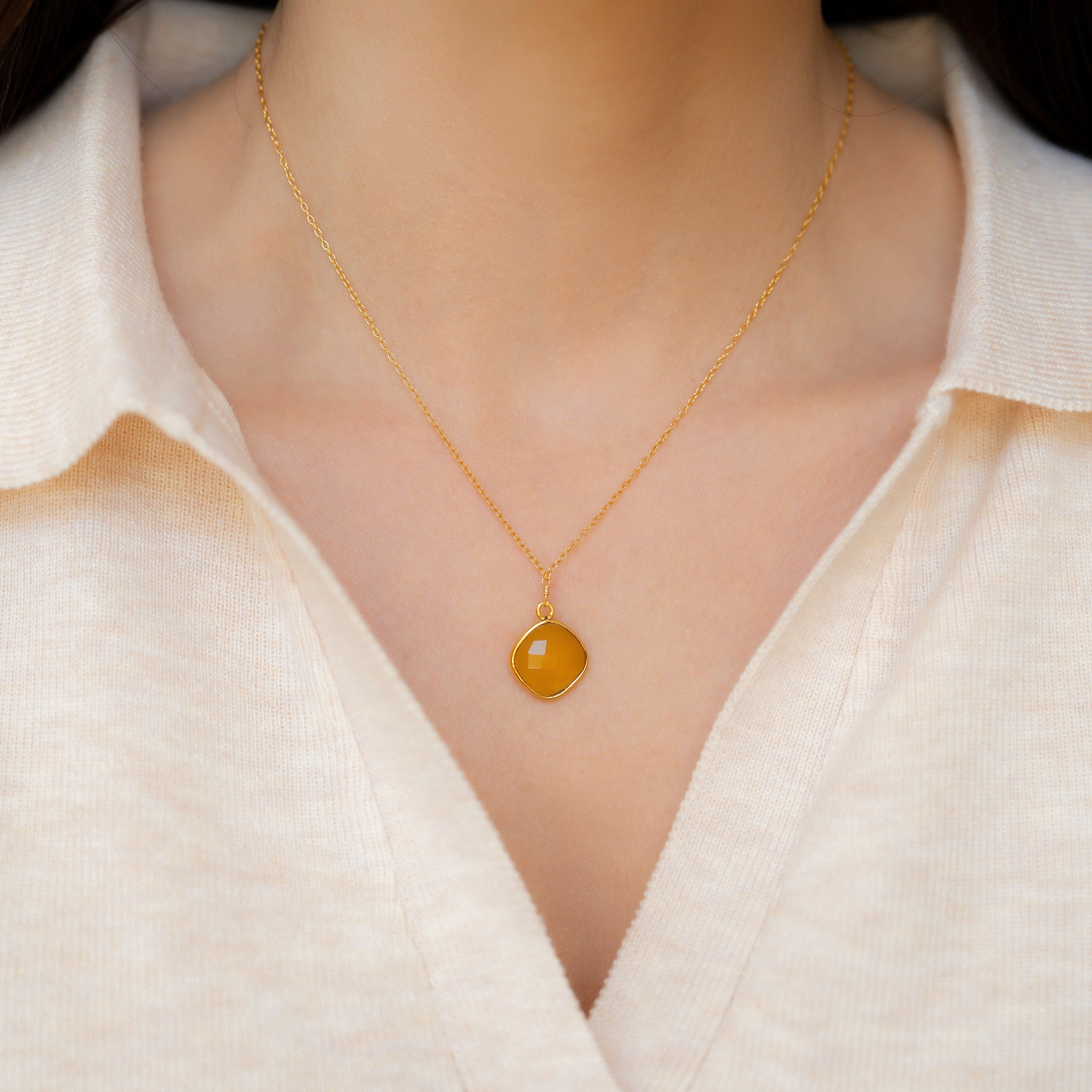Yellow Chalcedony Pendant