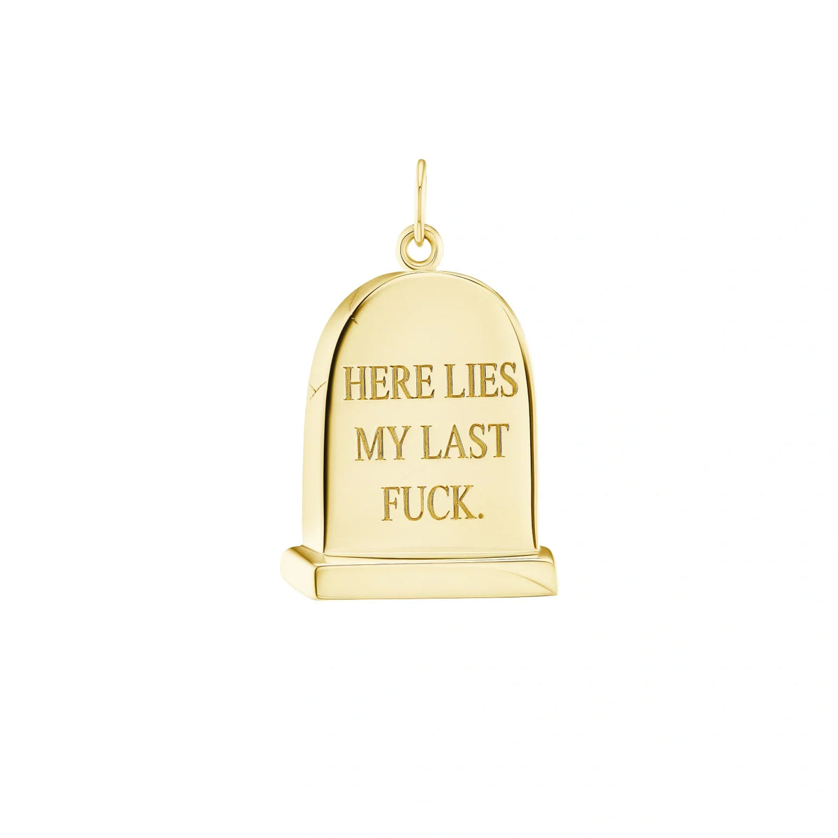 Small Gold Gravestone Pendant