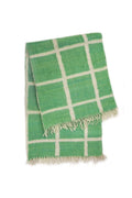 Made to order -  Momos Grid Blanket- Natural White and Green