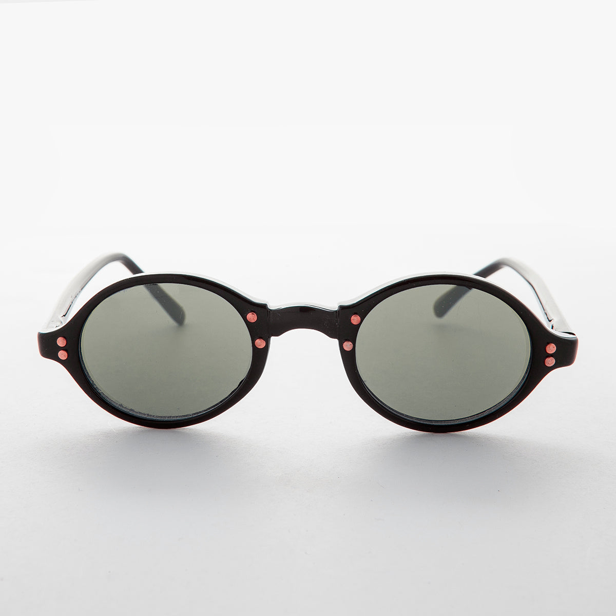 Small Oval Vintage Sunglass with Gold Studs - Harley