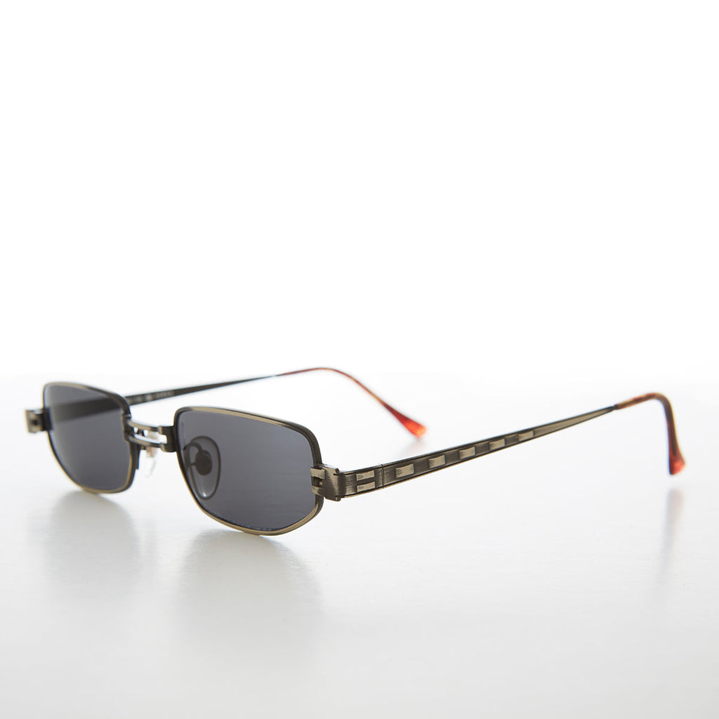 Small Rectangle Metal Punk Vintage Sunglasses - Hitch