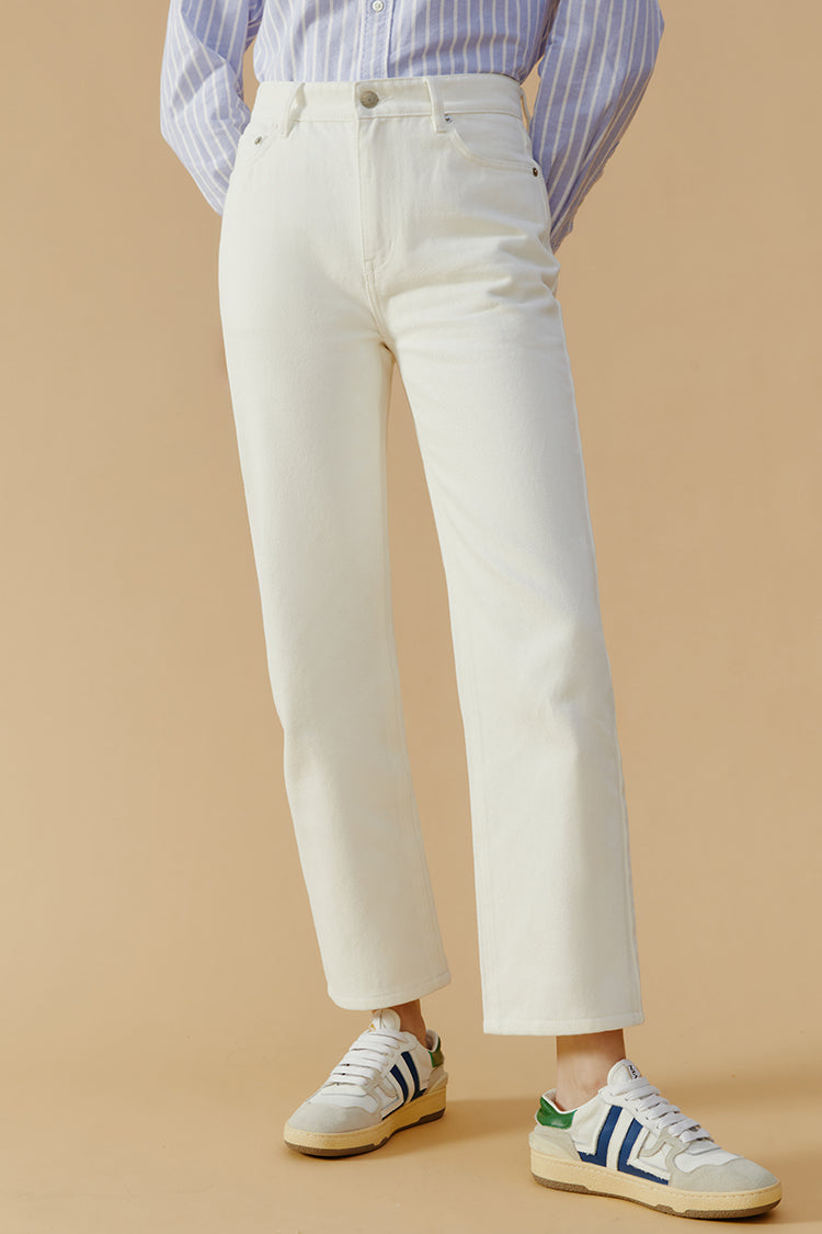 Manhattan High Rise Straight Ankle Jeans HJ160