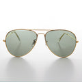 Vintage Metal Aviator Sunglass with Glass Lens - Hughes