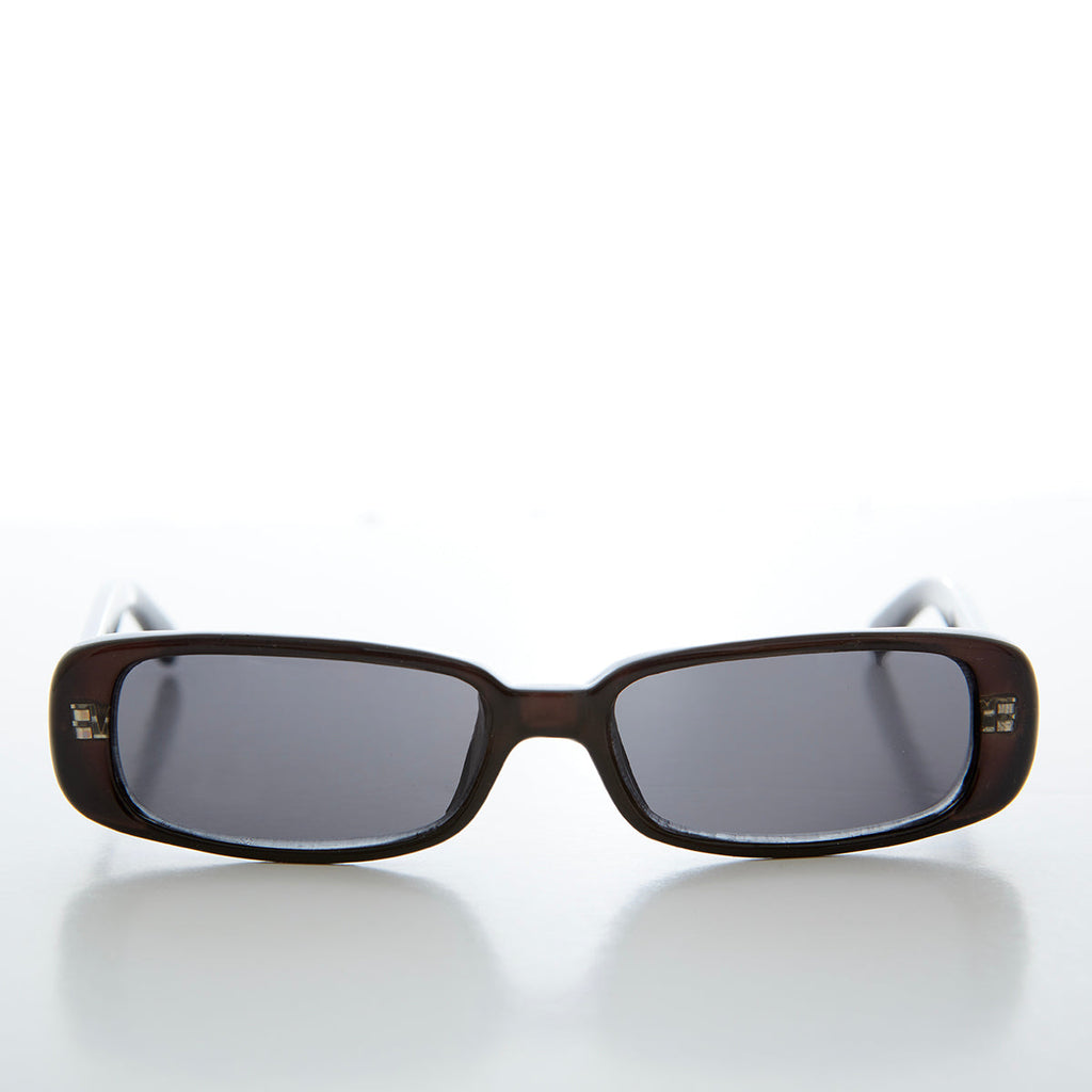 Sleek Rectangular Mod 90s Sunglasses - Hunter
