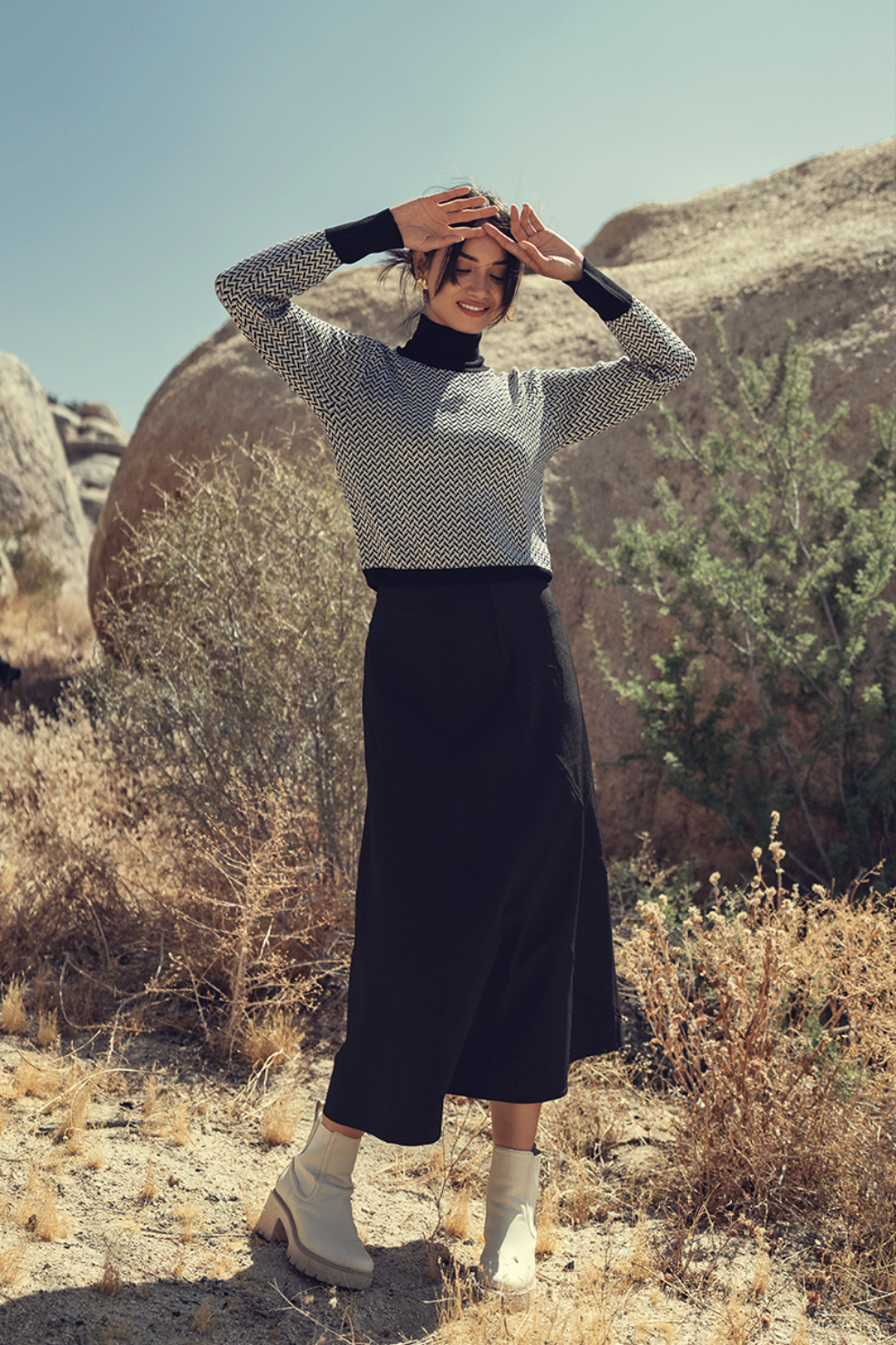 WOOL SEAM SKIRT