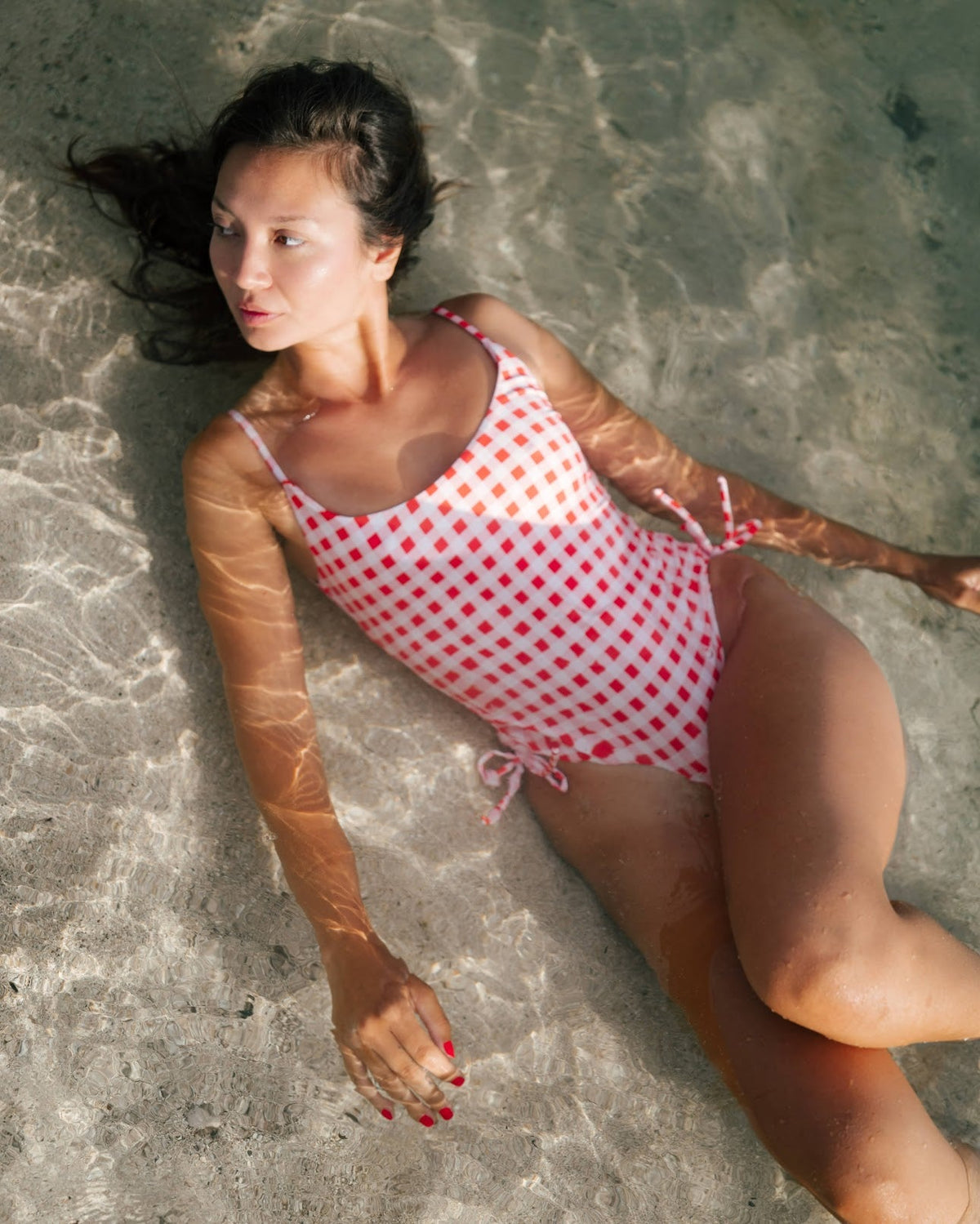 Kendall One Piece Swimsuit - Guava Gingham