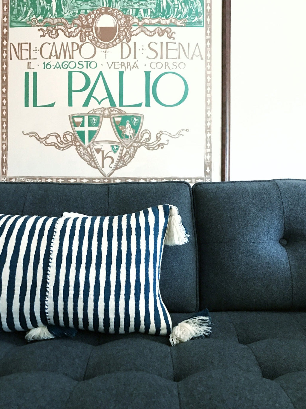 Antigua Pillow - Dark Teal Blue