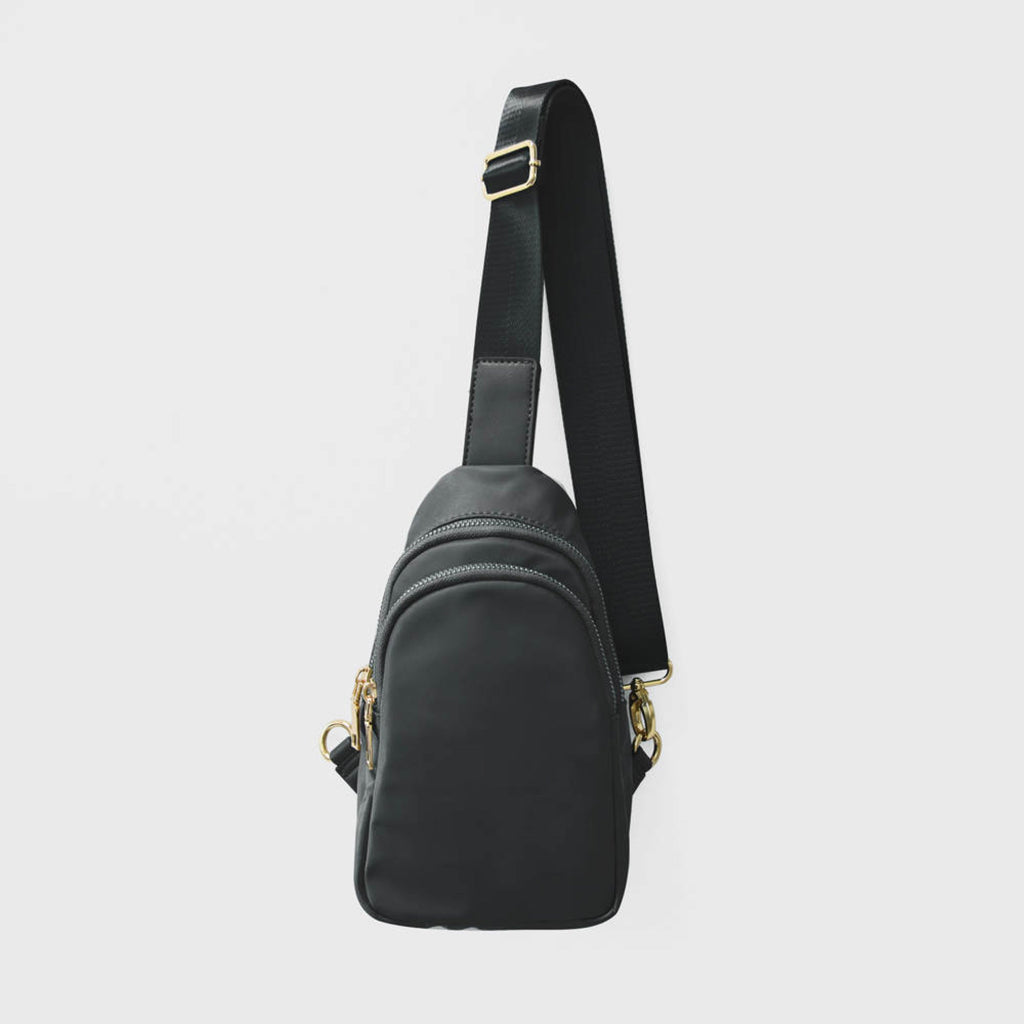 The River Sling Bag with Solid Strap | Black