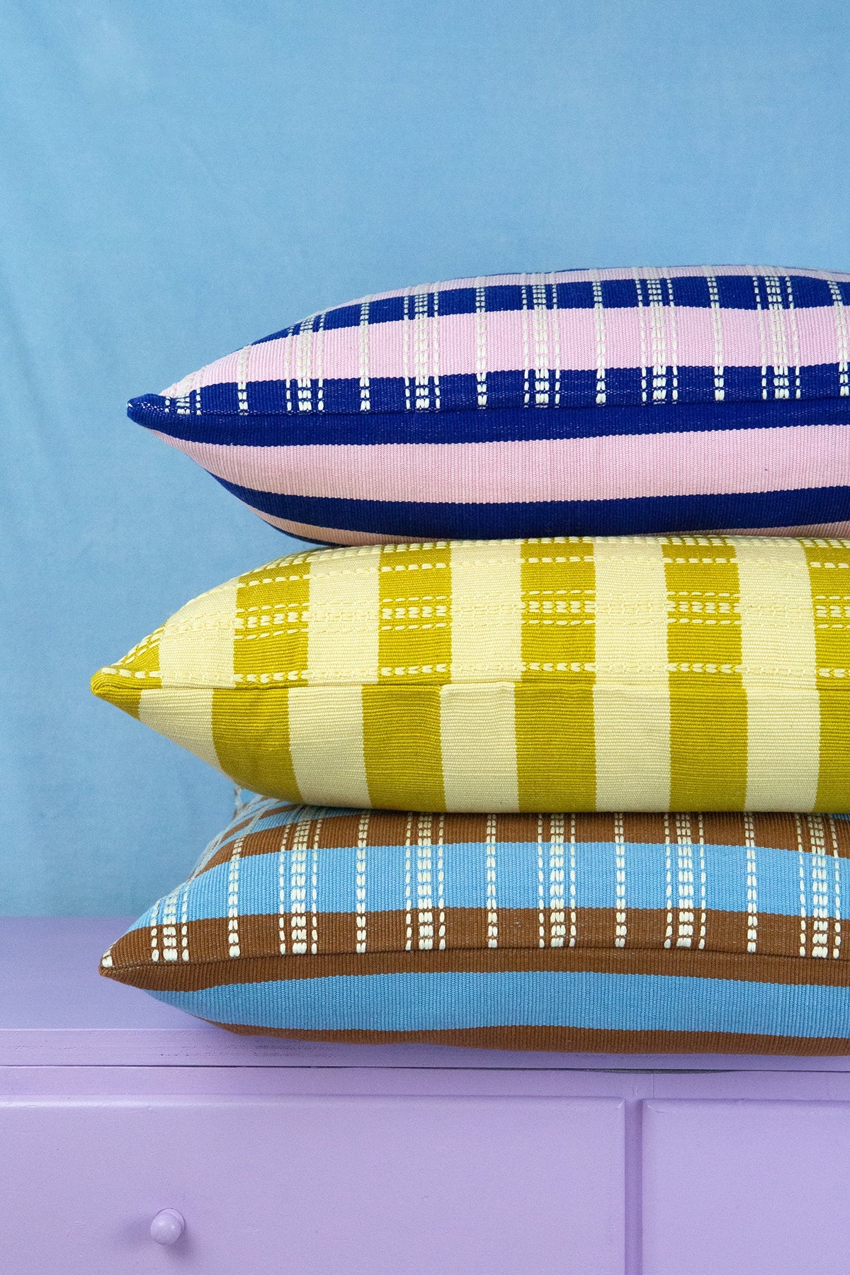 Santiago Grid Pillow - Butter