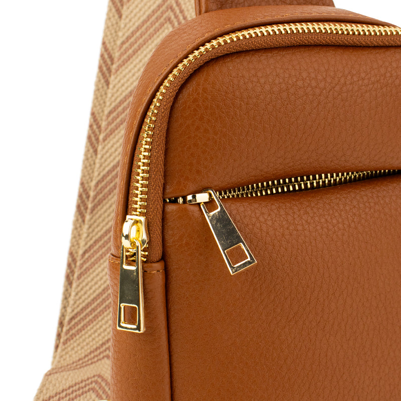 The Harlow | Sling Bag with Chevron Strap | 3 Colors