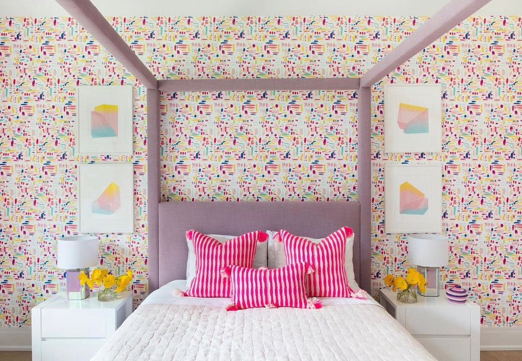 Antigua Pillow - Neon Pink and Yellow