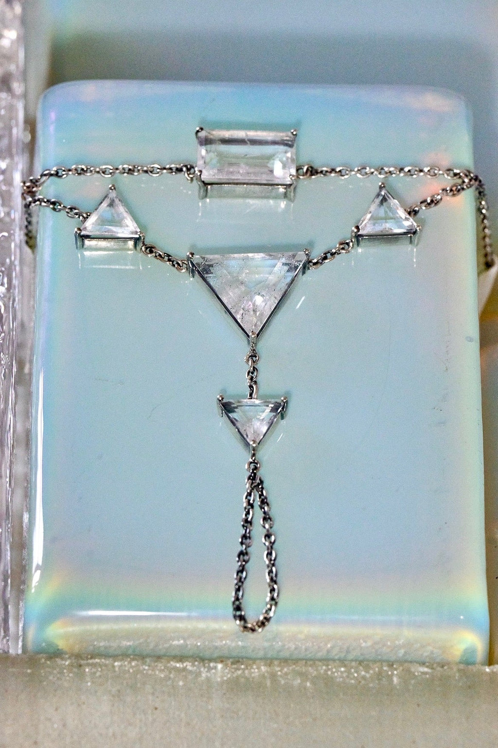 Hand Chain in Striated Crystal (Silver) SHIPS IN FEBRUARY