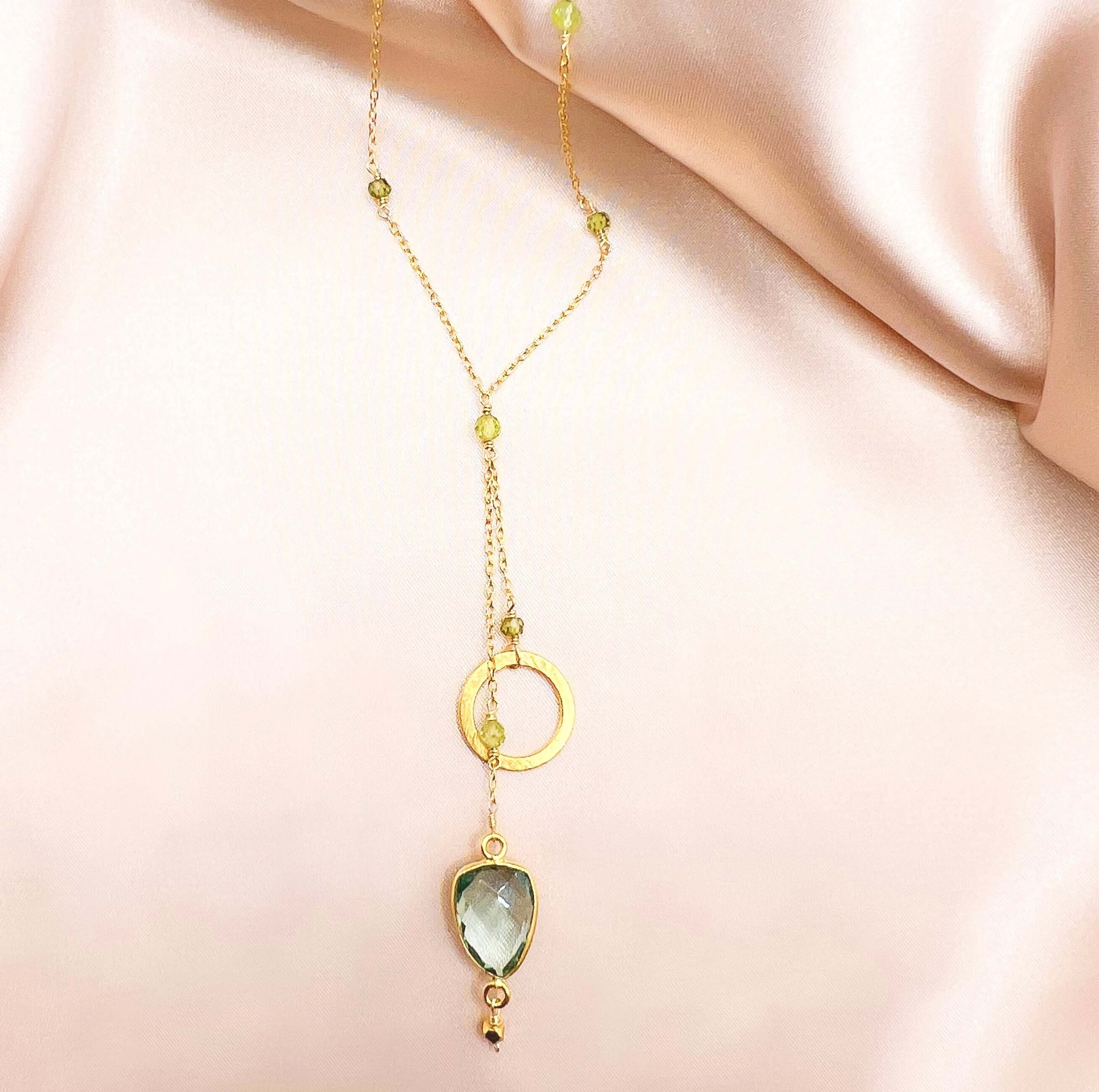 Aquamarine Quartz Ballet Necklace