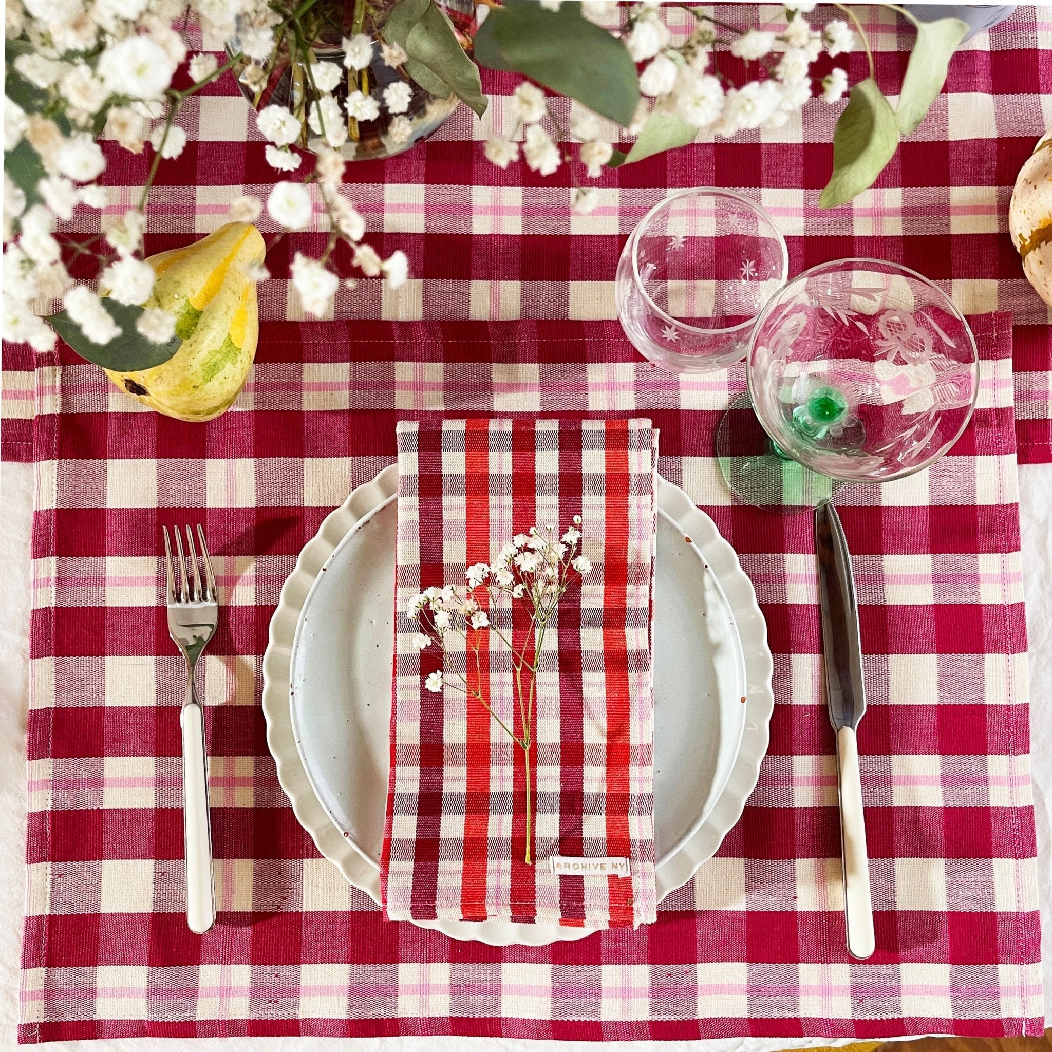 Noel Plaid Dinner Napkin Set
