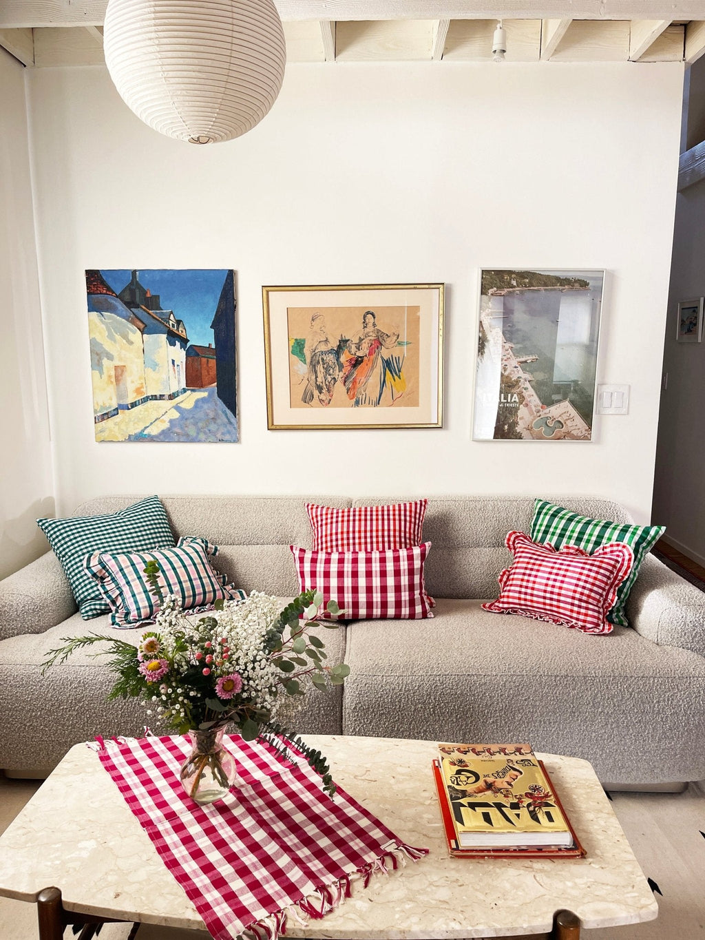 Josefina Ruffle Plaid Pillows