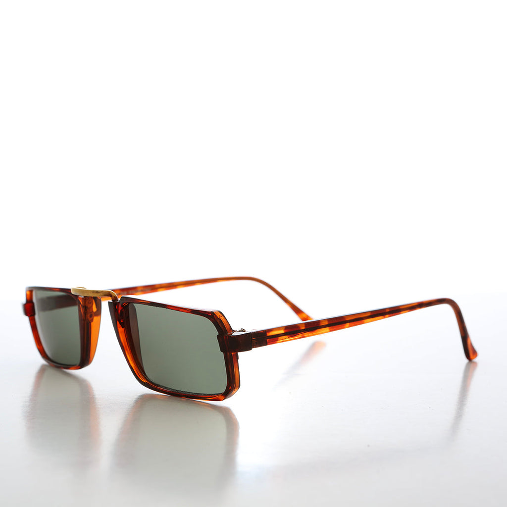 Simple Rectangular Slim Vintage Sunglasses - Jude