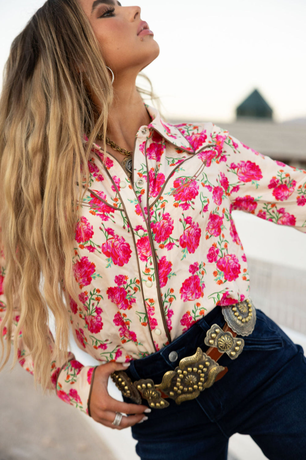 Wild Rose Button Up