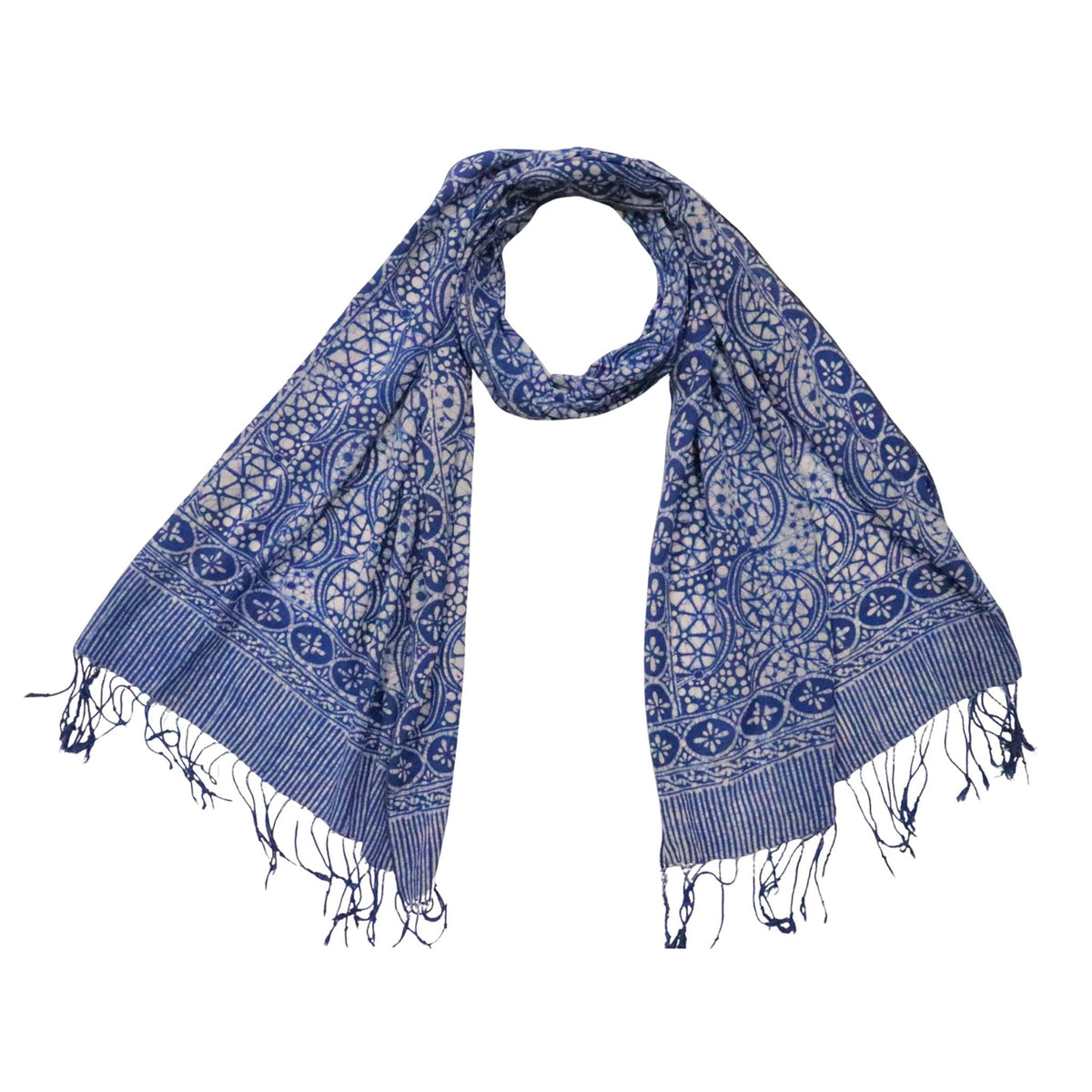 Handmade Batik Scarf - Cotton Fabric - Stone