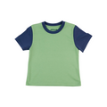 Kids Contrast Tee in Grass Green with Navy Blue