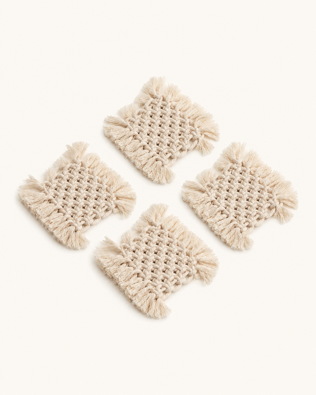 Knotted Macrame Coaster Set