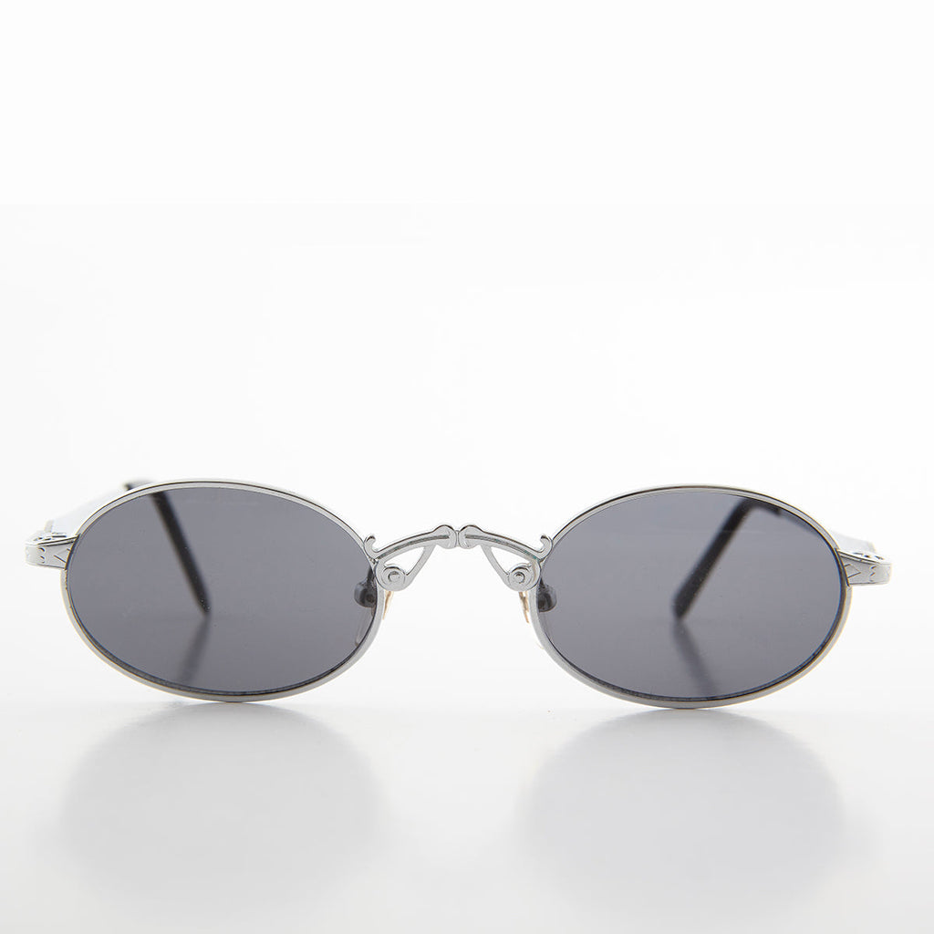 Small Oval Victorian Steampunk 90s Sunglass - Leon