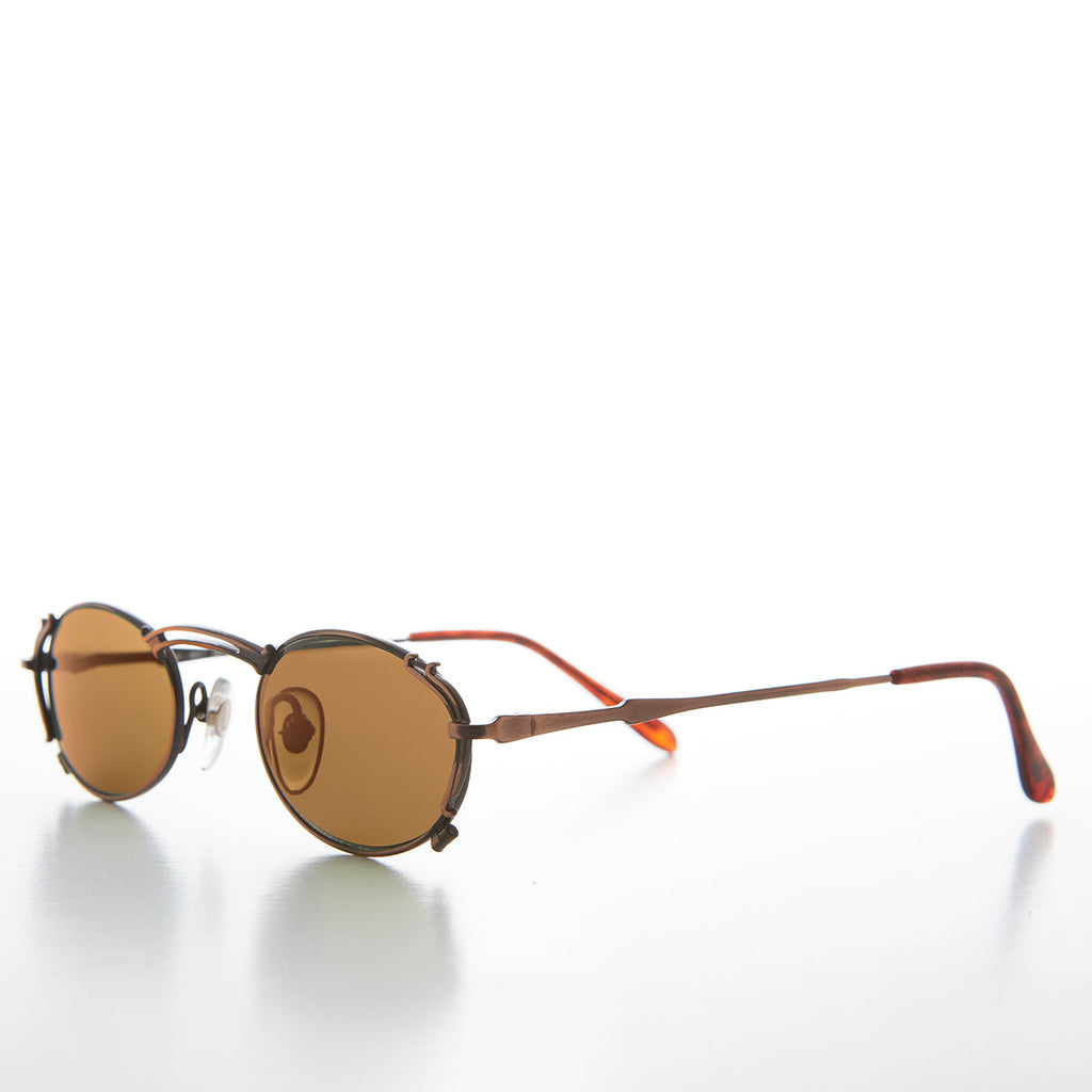 Tiny Oval Intricate Spectacles Vintage Sunglass - Lowell