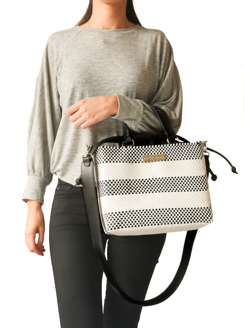 Lolo Medium Woven Crossbody Drawstring Bag