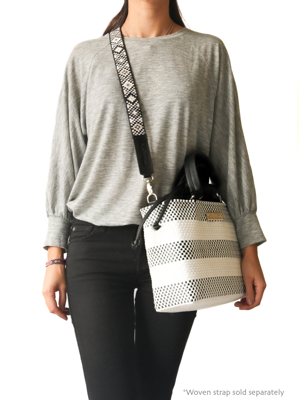 Lolo Medium Woven Crossbody Drawstring Bag