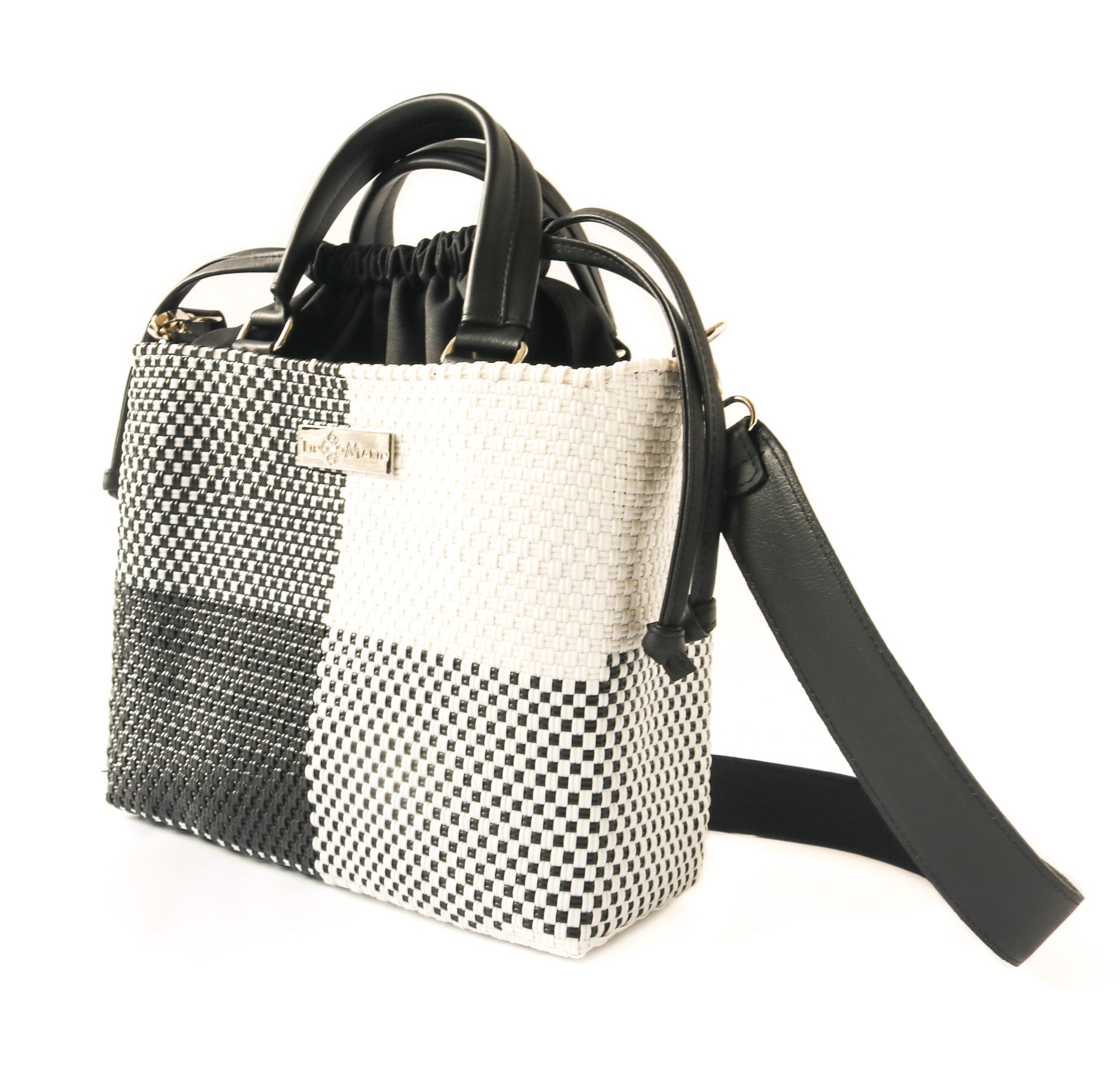 Lucy Medium Woven Crossbody Drawstring Bag