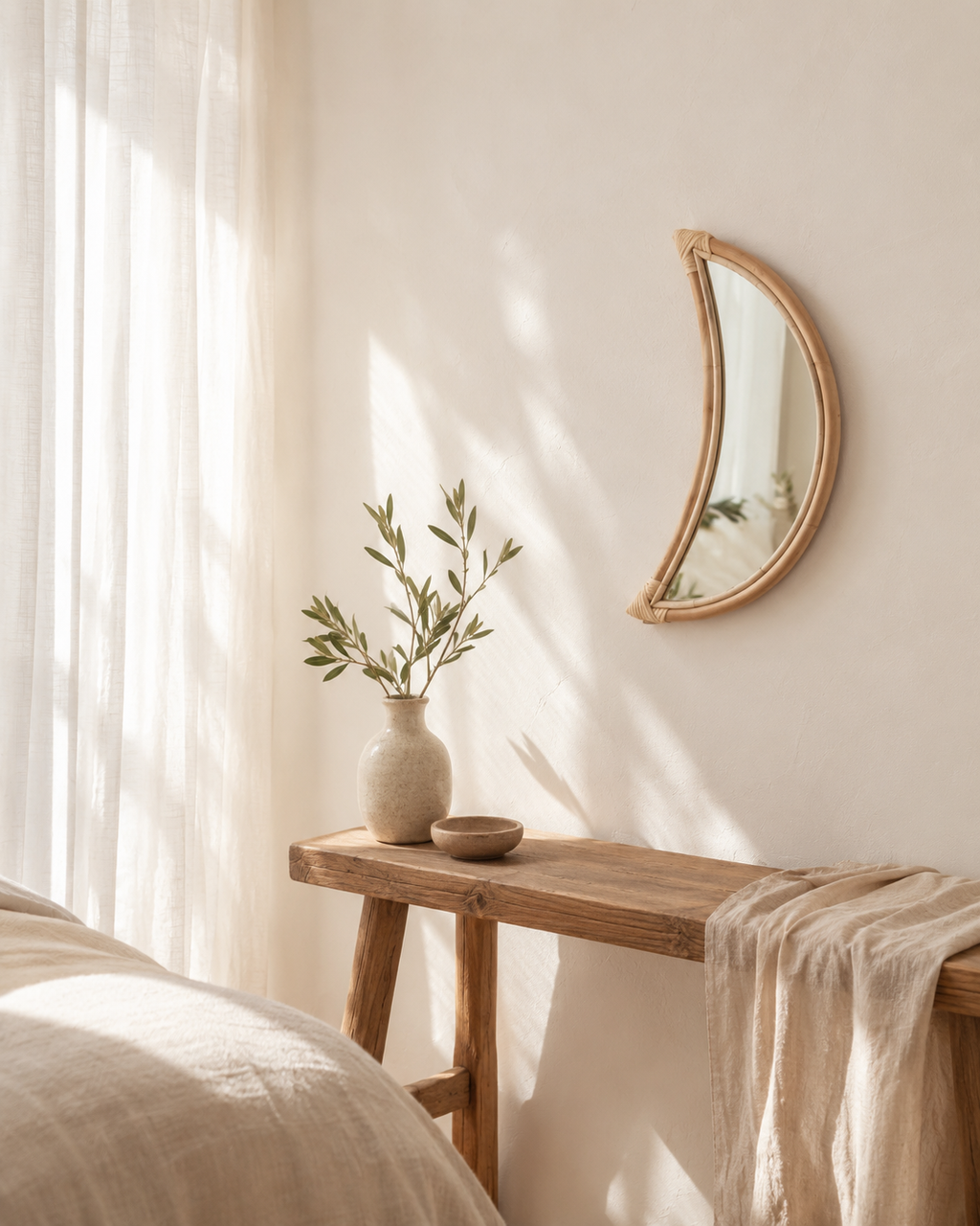 Luna Rattan Mirror
