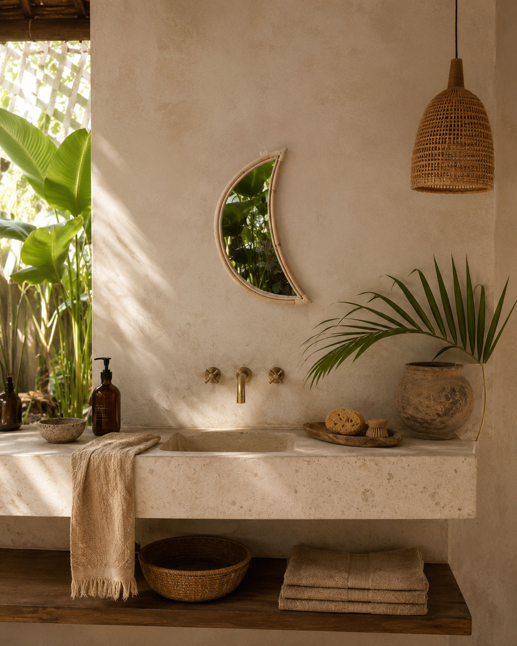 Luna Rattan Mirror