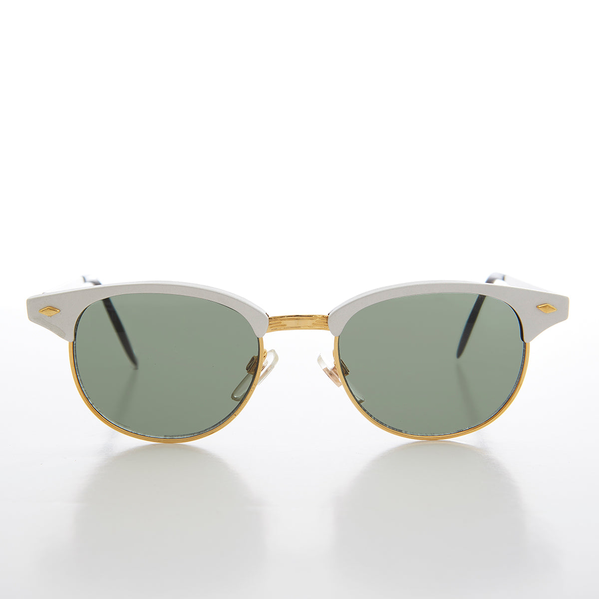 Sleek Silver Half Frame Vintage Sunglass - Minsky