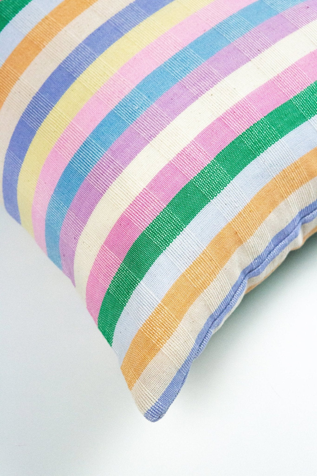 Maxine Ruffle Rainbow Stripe Pillow