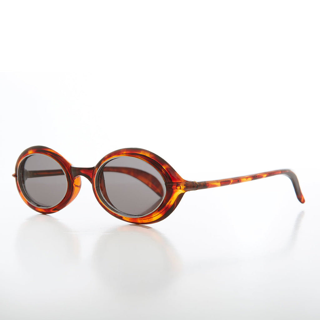 Small Oval Sci-Fi Vintage Sunglass - Nano