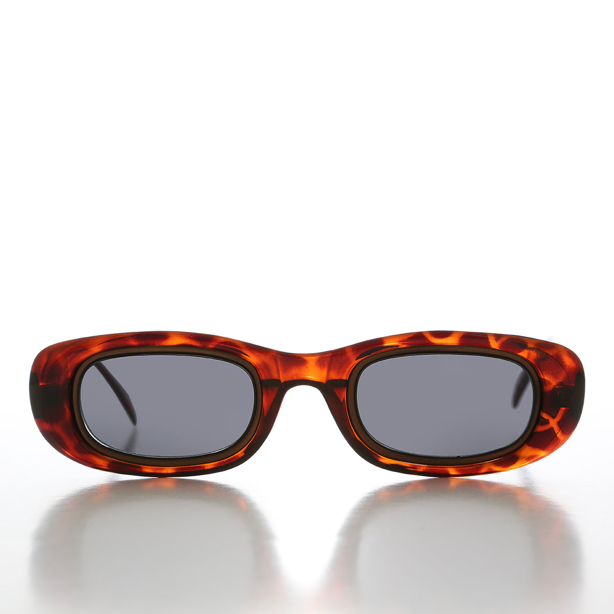 Metal Inlay Rectangular Vintage Sunglasses - Neville