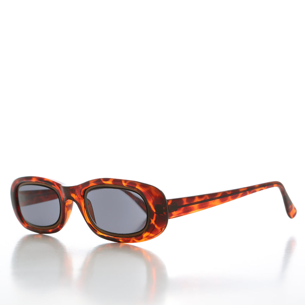 Metal Inlay Rectangular Vintage Sunglasses - Neville