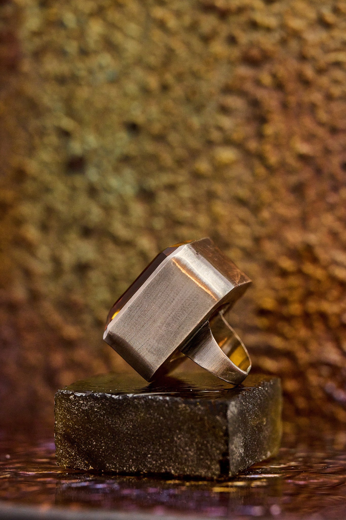 Square Goliath Ring in Golden (Silver) SHIPS IN FEBRUARY