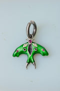 Luna Moth Enamel Ear Cuff (Silver)