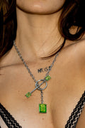 Gem Drop Toggle Necklace in Green Envy (Silver) SHIPS IN FEBRUARY