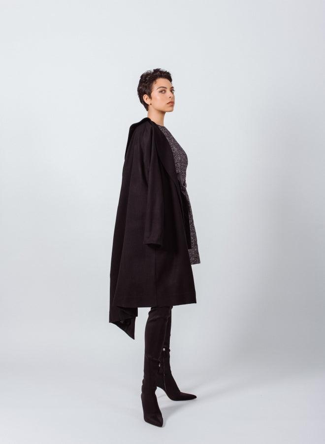 Worsted Flannel Long Trench Coat – Women’s Chic Outerwear
