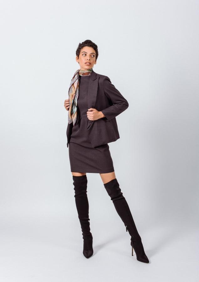 Luxe Wool Mini Dress – Elegant Women’s Winter Dress