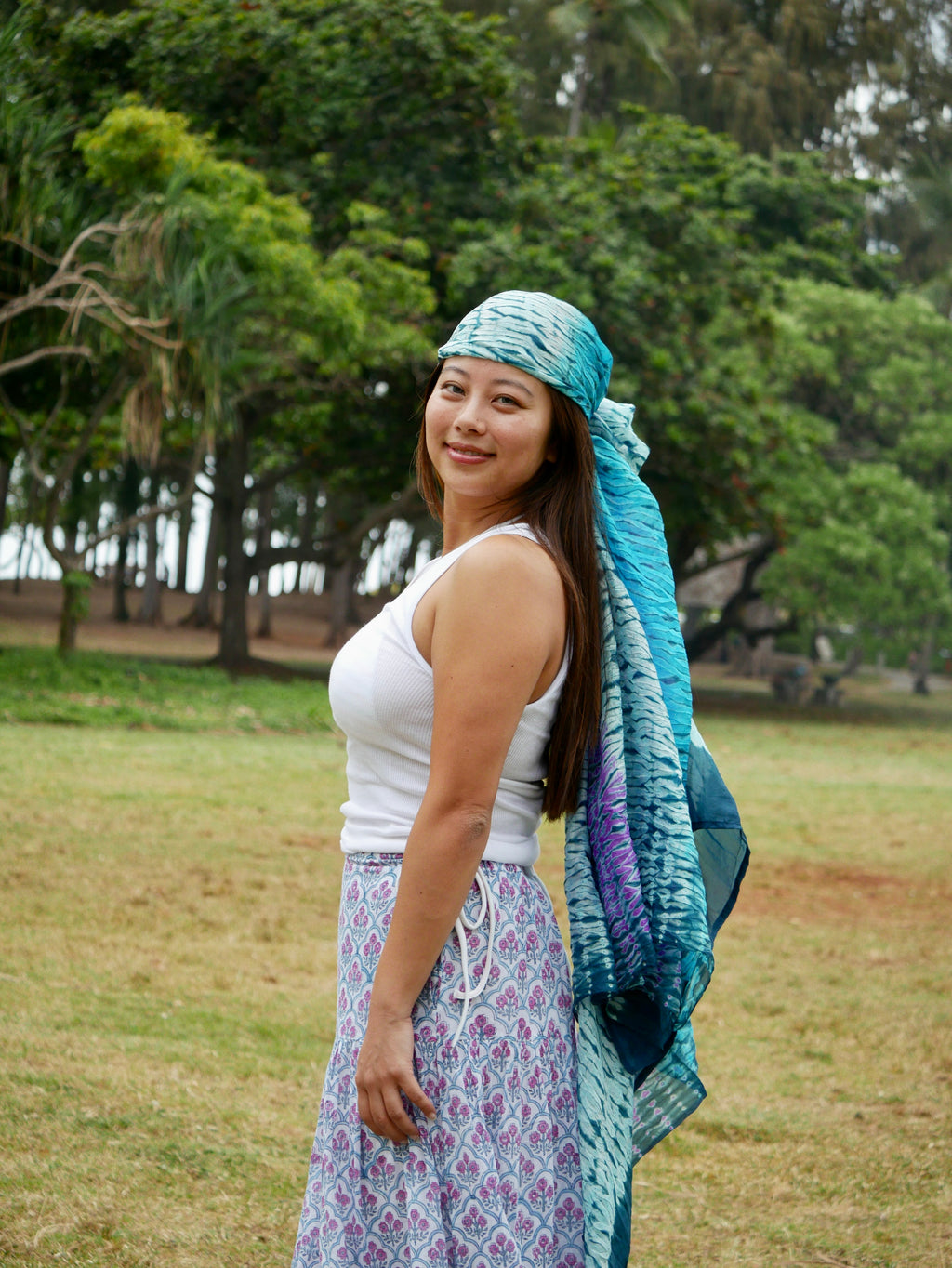 Yoko Silk Scarf — Aura