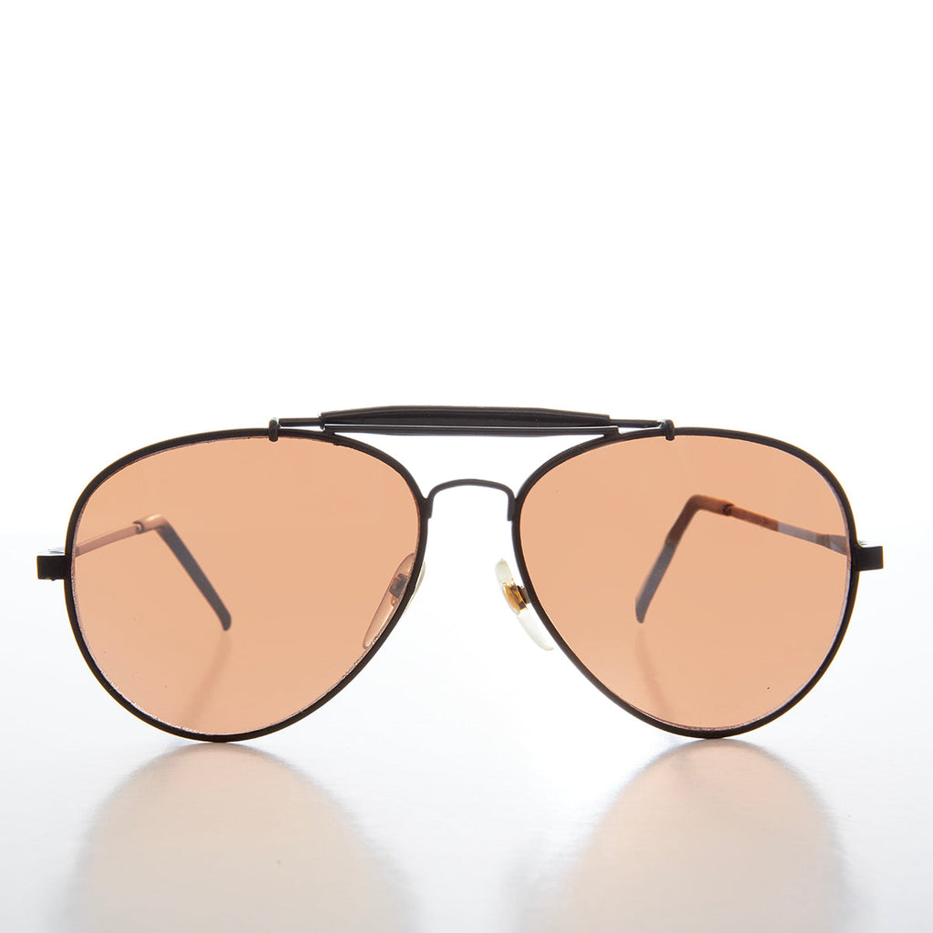 Classic Brow Bar Metal Aviator Sunglass - Polk