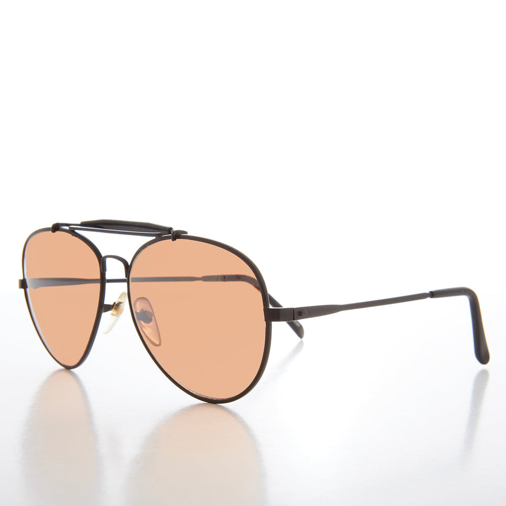 Classic Brow Bar Metal Aviator Sunglass - Polk
