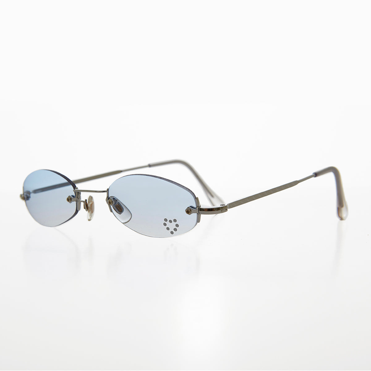 Micro Sunglass with Heart Rhinestone Accent - Primo