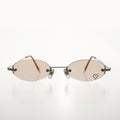 Micro Sunglass with Heart Rhinestone Accent - Primo